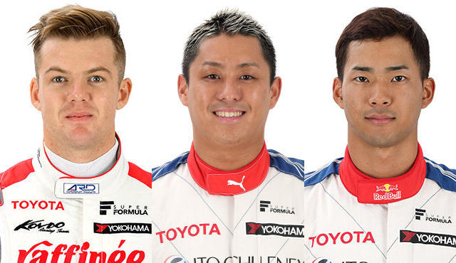 ドライバートークショーに参加するニック・キャシディ選手、関口雄飛選手、平川亮選手