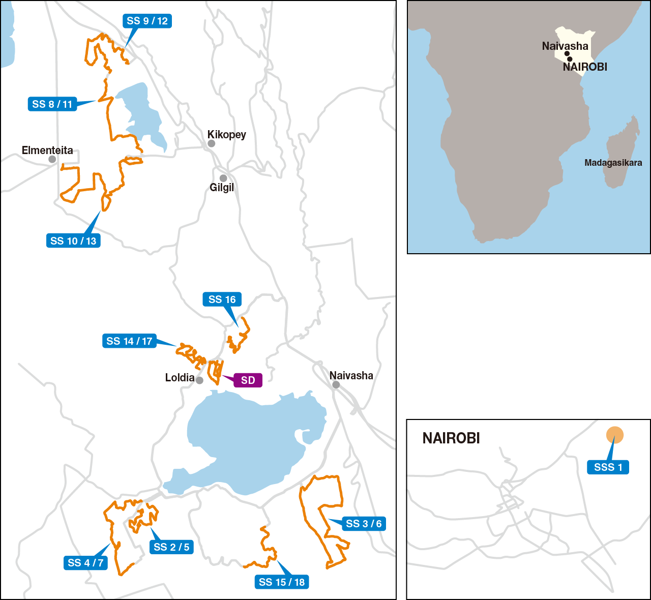 Map Safari Rally Kenya 2021
