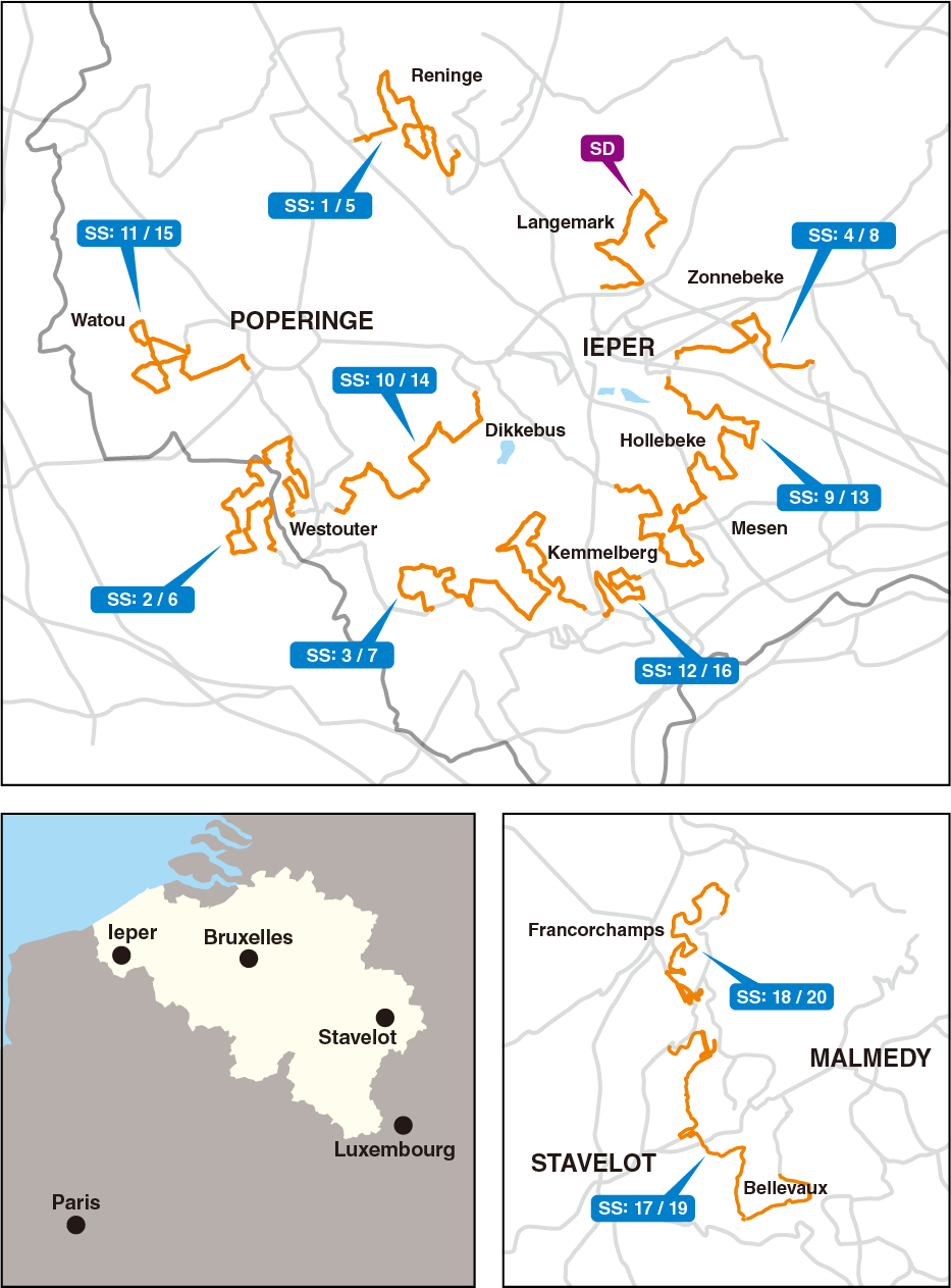 Map YPRES RALLY BELGIUM 2021