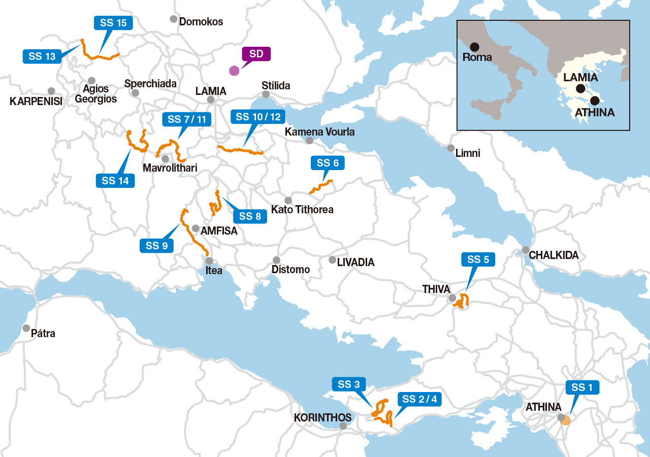 2021年アクロポリス・ラリー・ギリシャ　Map