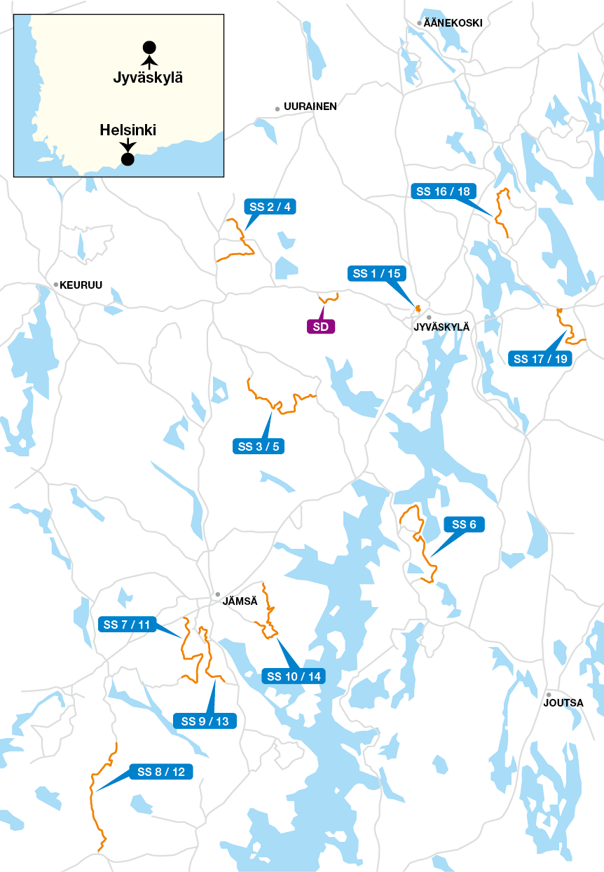 2021年ラリー・フィンランド　Map