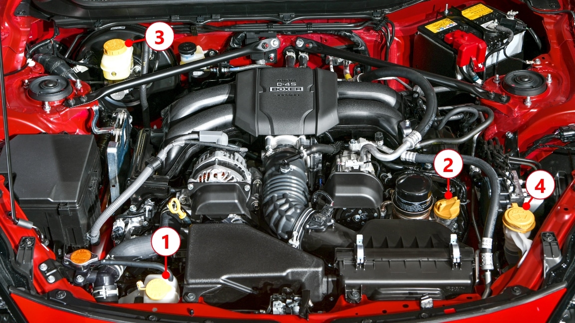 GR86エンジンルーム内各種補充・交換口