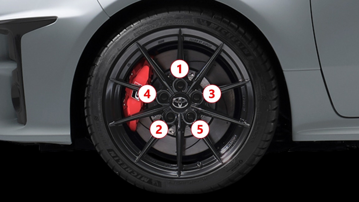 GRヤリスのホイールナット締結順
